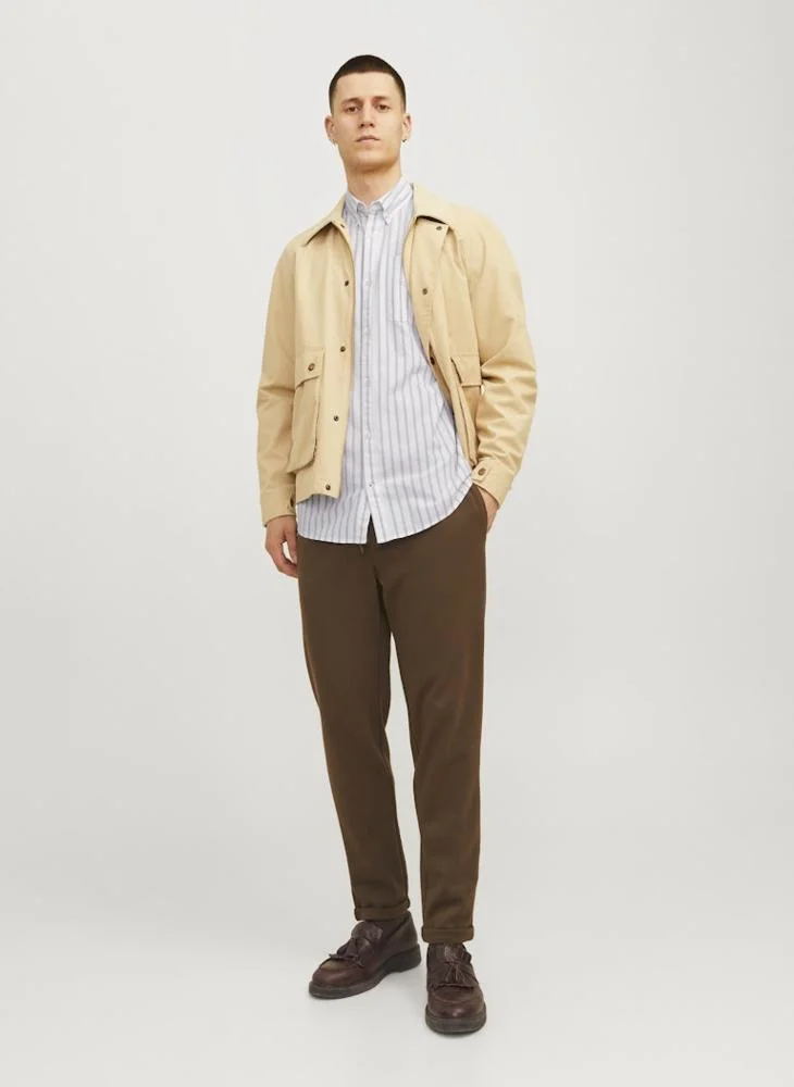 JACK & JONES Crockery Stripes:STRIPES Solid Regular Fit Shirt for Men | Best Price UAE